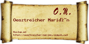 Oesztreicher Marián névjegykártya